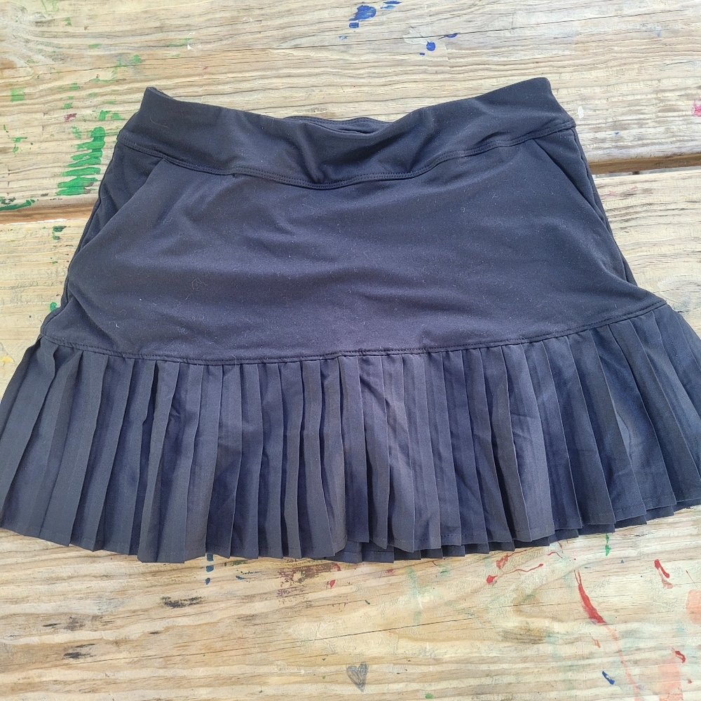 TOPGOLF Pleated Women's Black Golf Skirt Skort Pockets Small